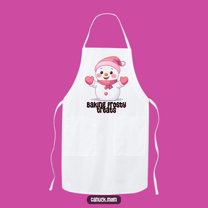 Funny Snowman Apron: Cook with Cheer with This Waving Character, a Festive Funny Gift!