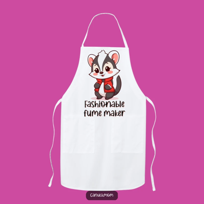 Funny Skunk Apron with Red Jacket - Cook with Confidence and Style