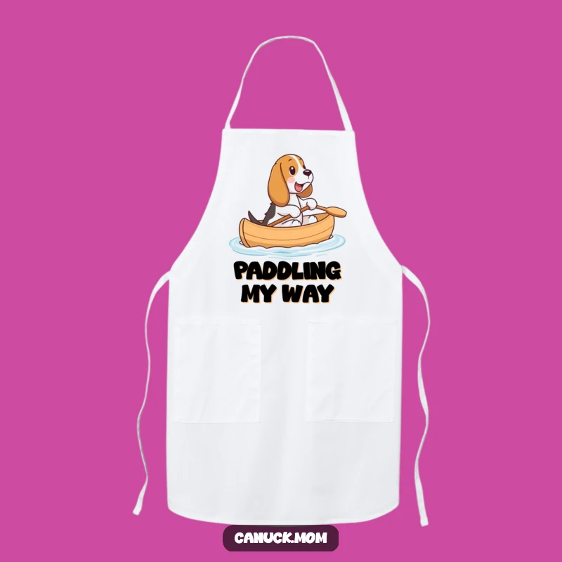 Funny Basset Hound Canoe Apron - Adventure Chef Wear, Hilarious Funny Gift