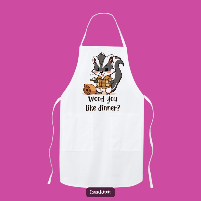 Funny Skunk Lumberjack Apron: Woodland Chopper Bandit Kitchen Gift