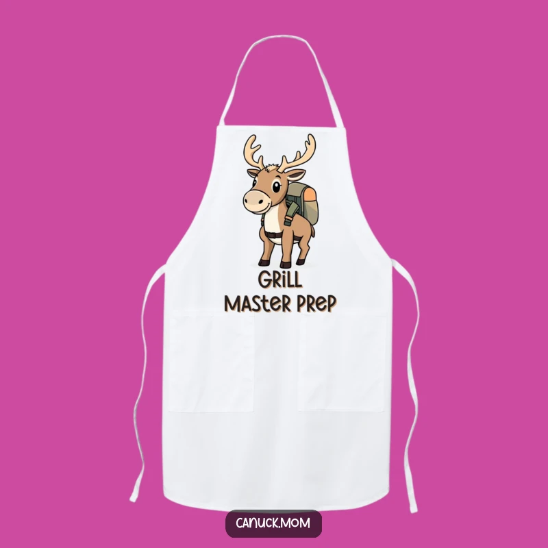 Funny Caribou Adventure Apron - Explorer Kitchen Go-Bag Gift