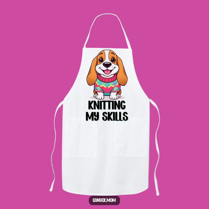 Funny Basset Hound Sweater Apron - Cheerful Dog Kitchenwear, Practical Funny Gift