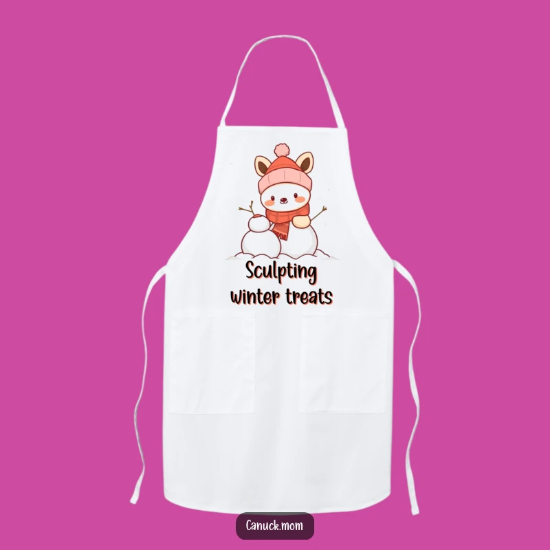 Funny Winter Chef Animal Snowman Apron - Hilarious Kitchen Gift