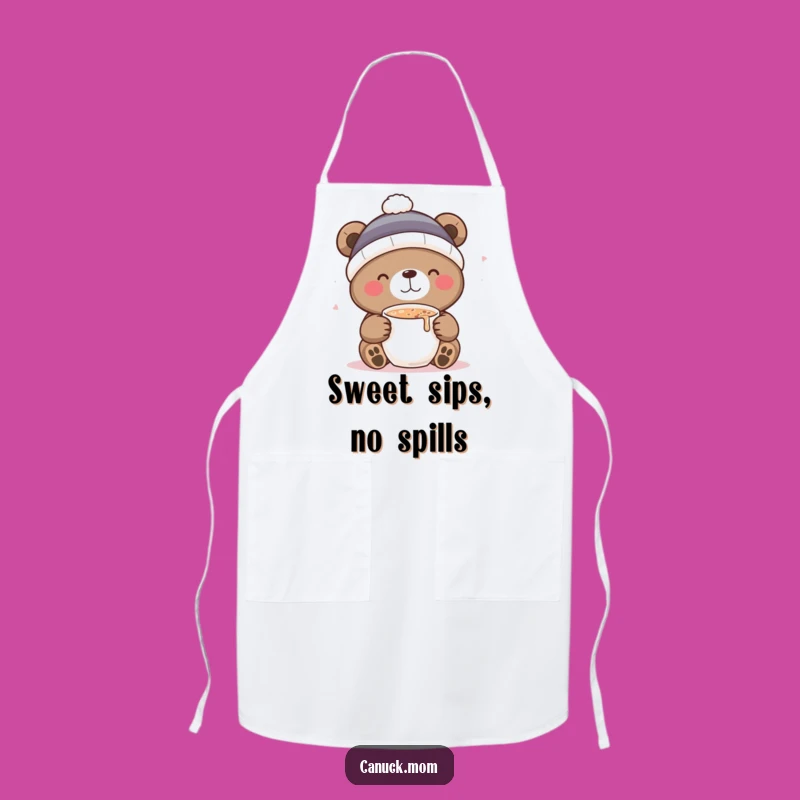 Funny Bear Cocoa Apron: Cook Up Smiles in the Kitchen - Funny Gift