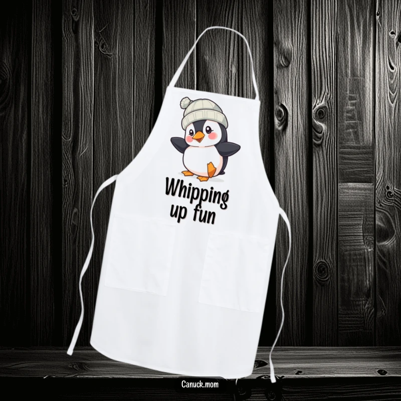 Funny Puffin Hat Apron: A cheerful puffin in a hat taps its foot, ready to help in the kitchen with a side of hilarious energy.