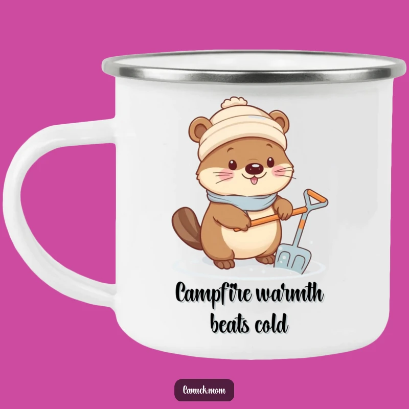 Funny Kawaii Beaver Camping Mug - Winter Work, Rugged Funny Gift for Outdoors
