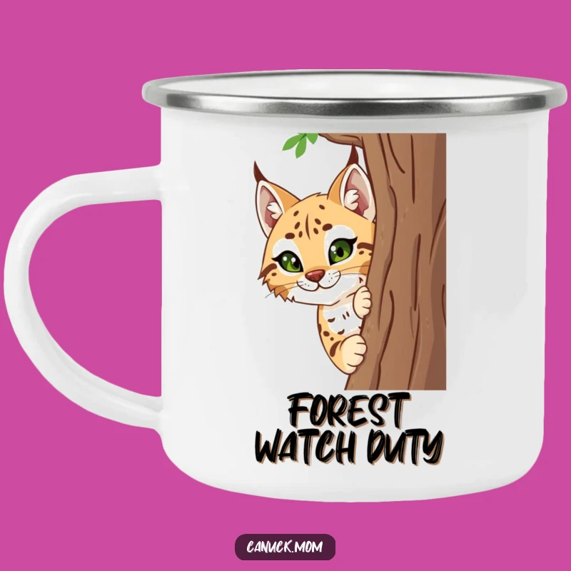 Funny Lynx Camping Mug - Enjoy Your Brew with Curious Charm