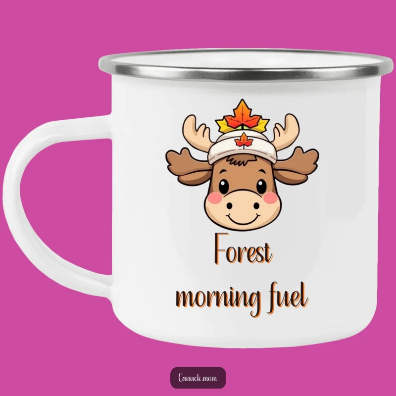 Funny Moose Maple Leaf Hat Camping Mug - Rugged Canadian Character Adventure