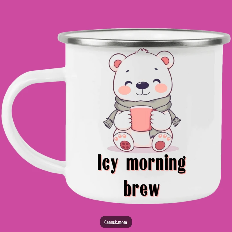 Funny Polar Bear Camping Mug: Cozy Adventures with a Scarf Bear