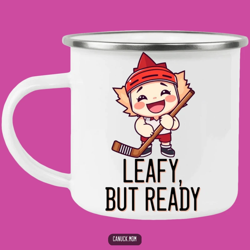 Funny Maple Leaf Hockey Fan Camping Mug, Outdoor Game Humor Gift