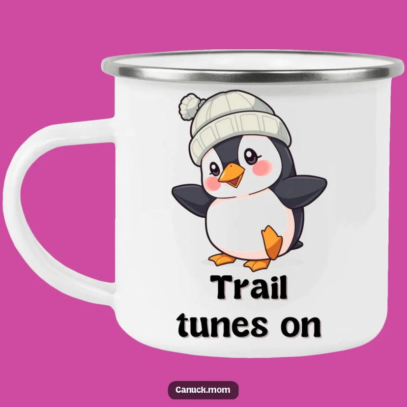 Funny Puffin Hat Camping Mug: Cheerful Tapper, Rugged Bird Cup, Perfect Funny Gift