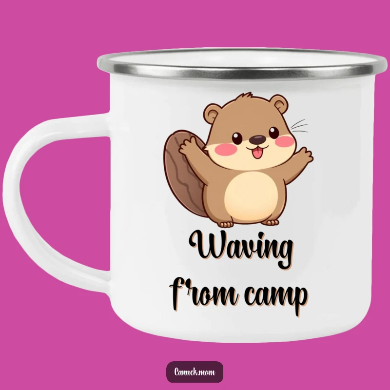 Durable Funny Beaver Tail Animal Camping Mug: Wave Hello Outdoors, Best Funny Gift