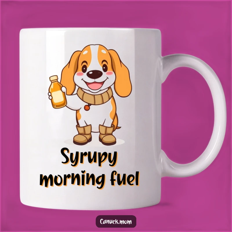 Funny Basset Hound Maple Syrup Mug - Cheerful Boots Dog, Perfect Sweet Funny Gift