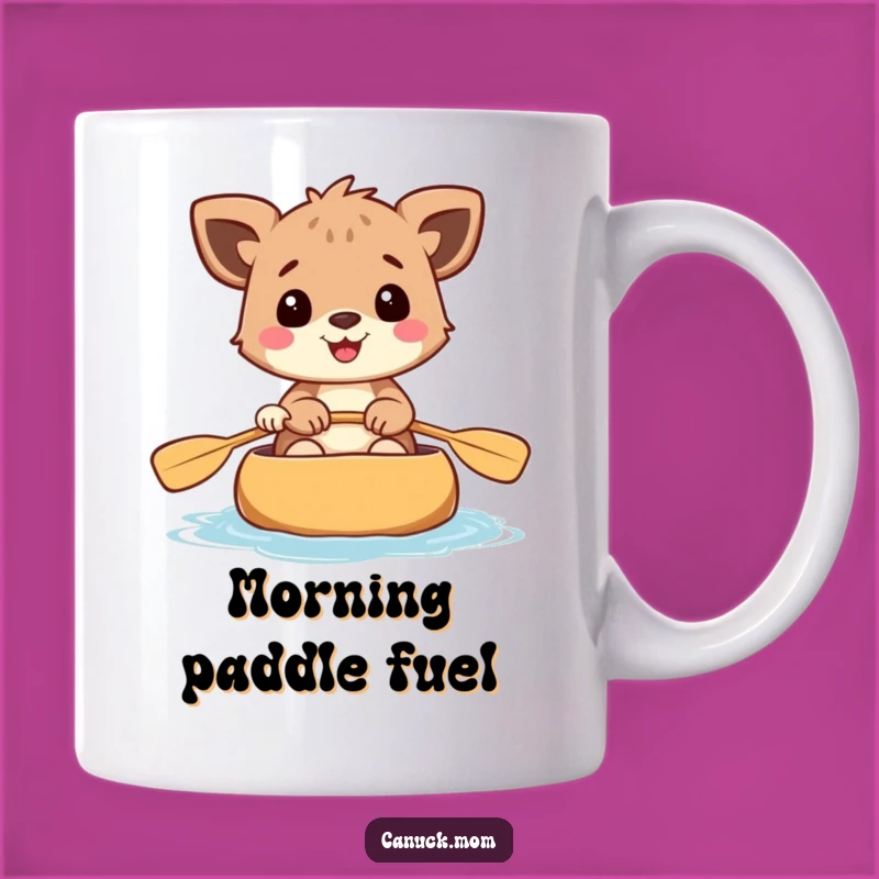 Funny Paddling Animal Mug: Cheerful Canoe Adventure, Perfect Outdoorsy Gift