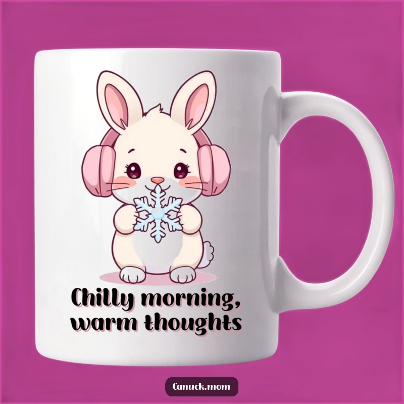 Funny Winter Rabbit Mug: Adorable Snow Bunny Gift for Cozy Moments