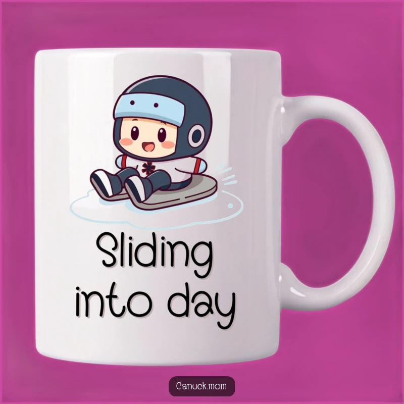 Funny Puck Slide Mug: Hockey Humor, Perfect Ice Skating Funny Gift