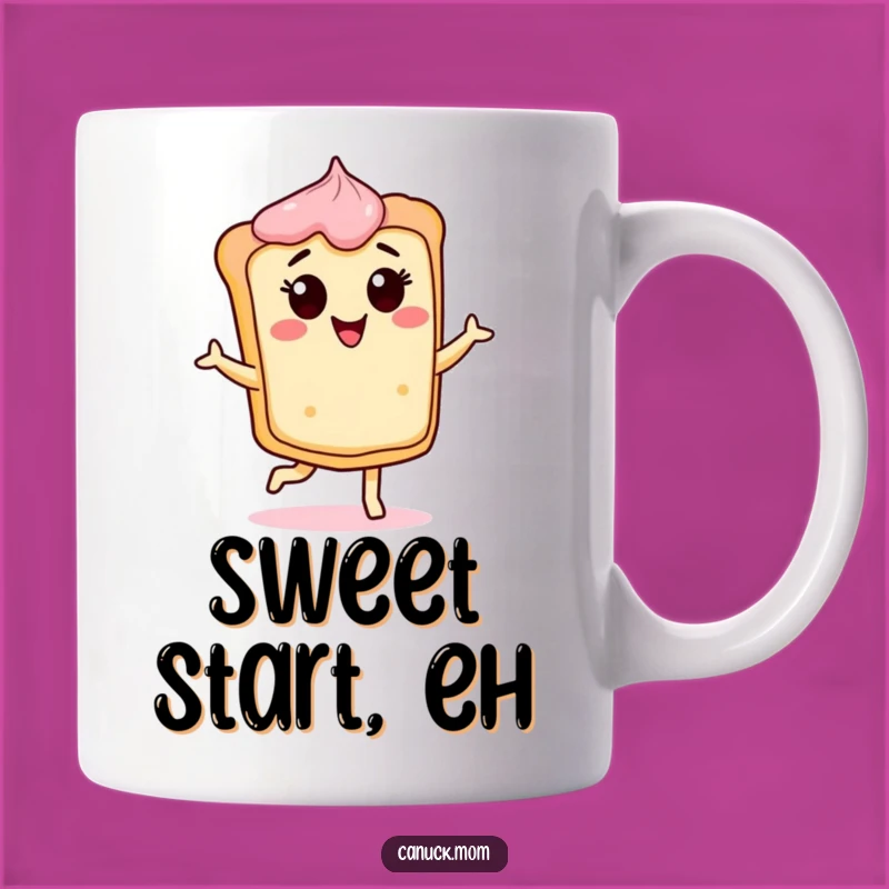 Funny Butter Tart Mug: Dance with This Cheerful Character, a Sweet Funny Gift!