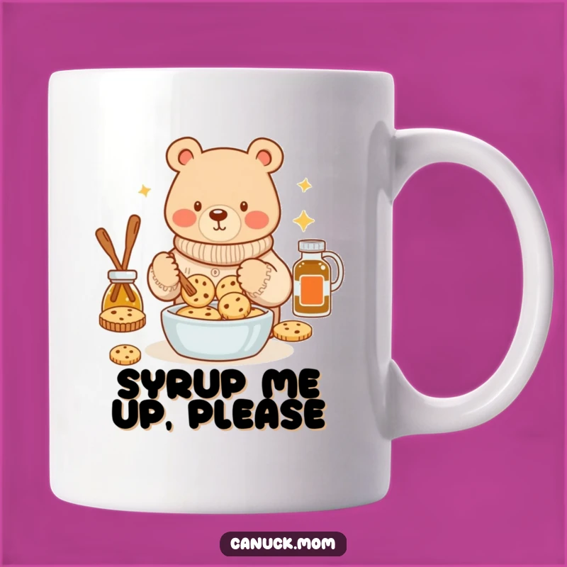 Funny Bear Baking Sweater Mug: Cozy Maple Syrup Cookie Lover Gift