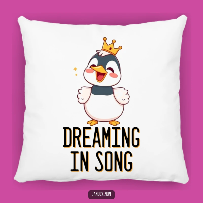 Cozy Funny Loon Pillow with Crown - Add Whimsy and Humor to Your Decor