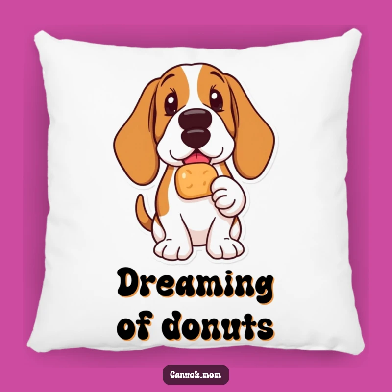 Comfy Delight: Funny Basset Hound Timbit Pillow for Cozy Happiness