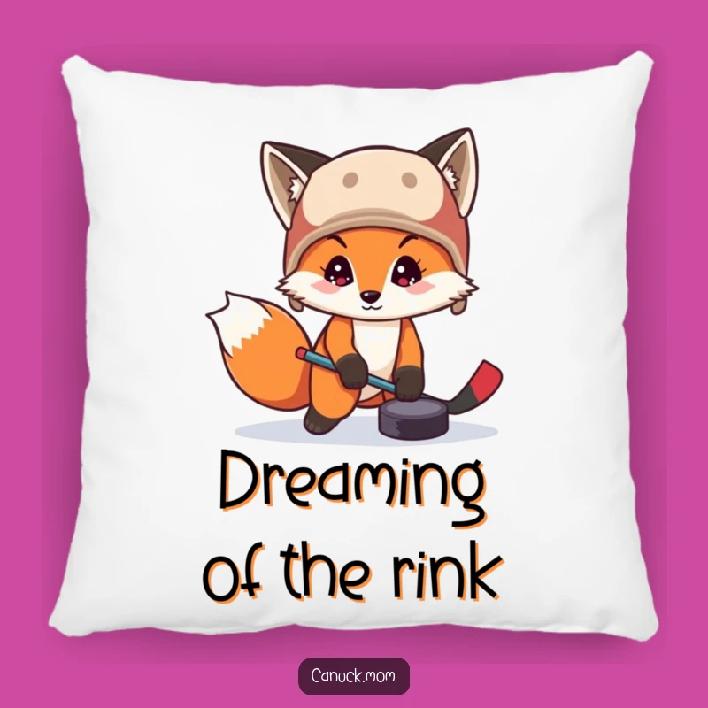 Funny Fox Hockey Puck Pillow: Cozy Game Day Comfort