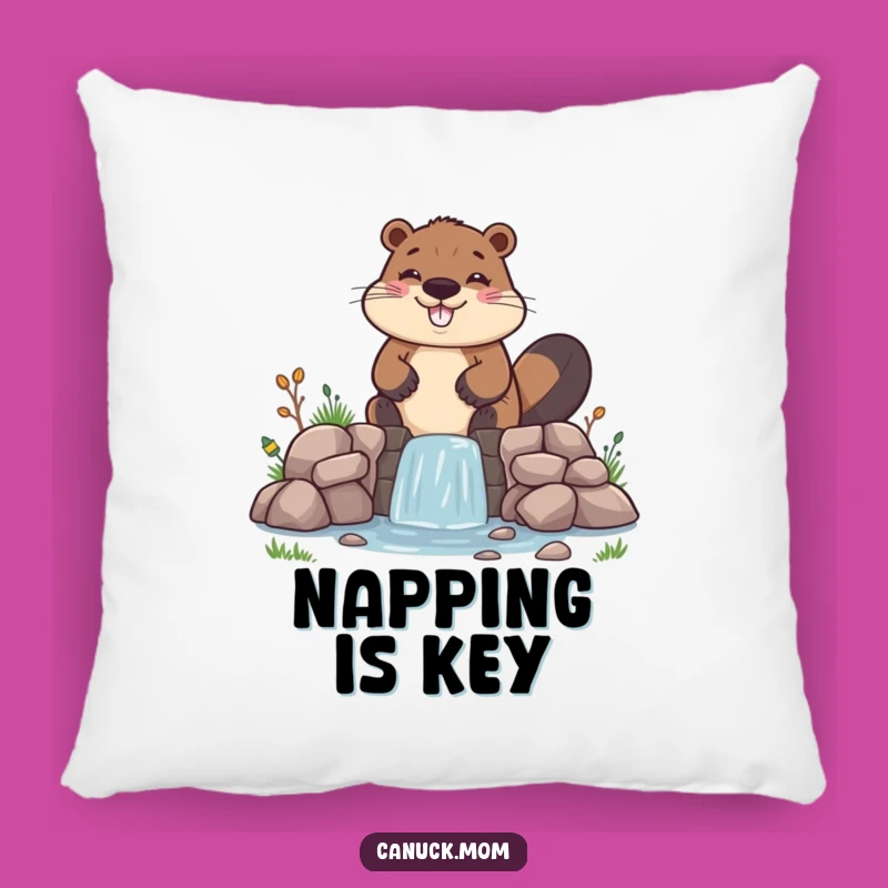 Funny Beaver Building Dam Pillow - Cozy Comfort for DIY Fans