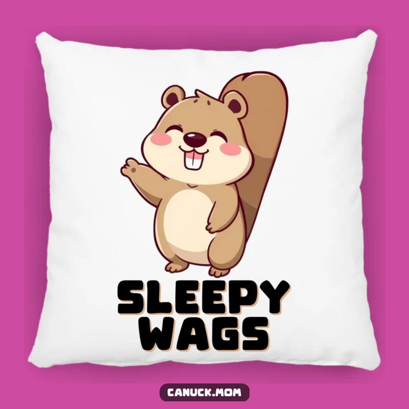 Funny Beaver Tail Character Pillow: Cozy Comfort with a Friendly Wave