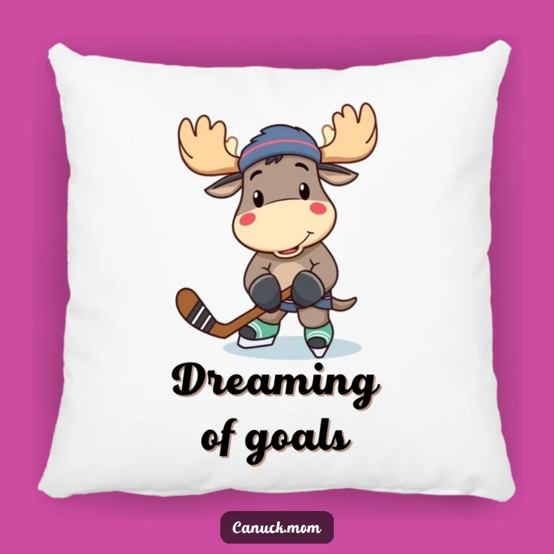Funny Moose Hockey Player Pillow - Cute & Comfy Gag Gift!
