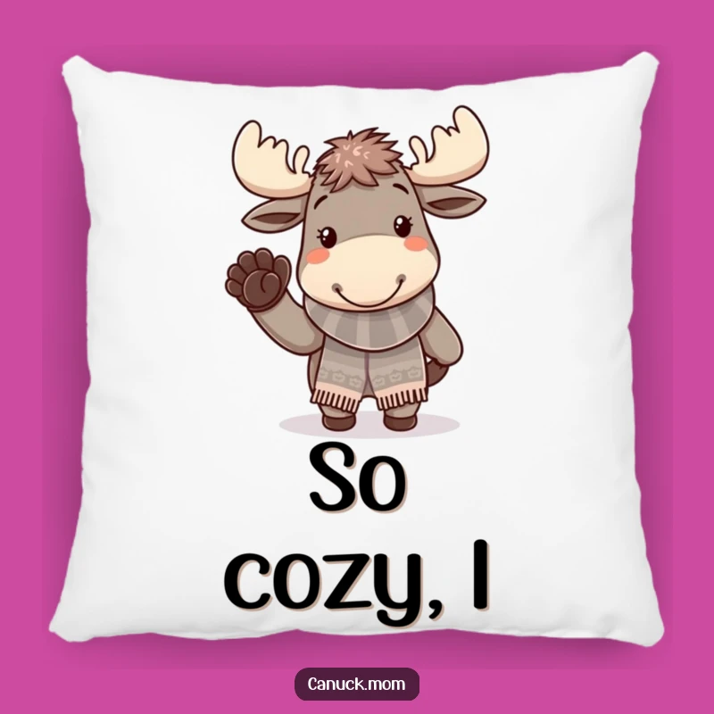 Funny Moose Pillow - Cozy Knitted Scarf Cushion, Hilarious Winter Funny Gift