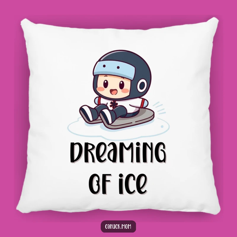 Funny Puck Slide Pillow: Cozy Hockey Humor Cushion, A Soft Funny Gift