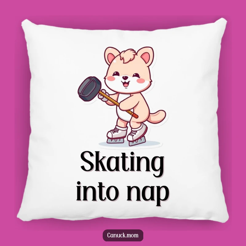 Funny Hockey Skating Pillow - Cozy & Energetic Home Decor Gift