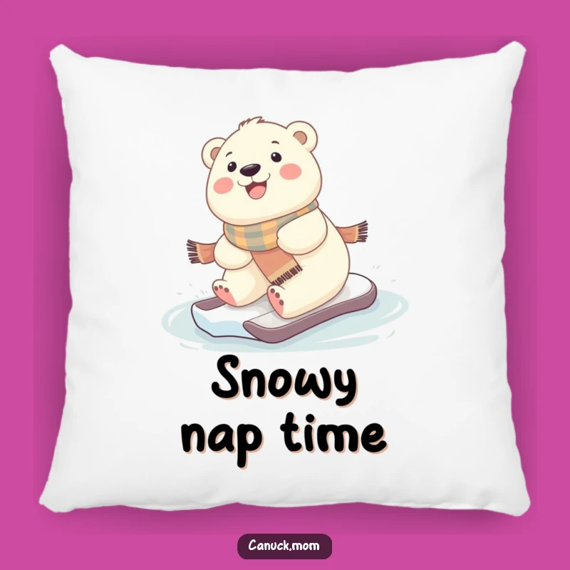 Soft Funny Kawaii Polar Bear Pillow - Cuddle Up with Winter Comfort!