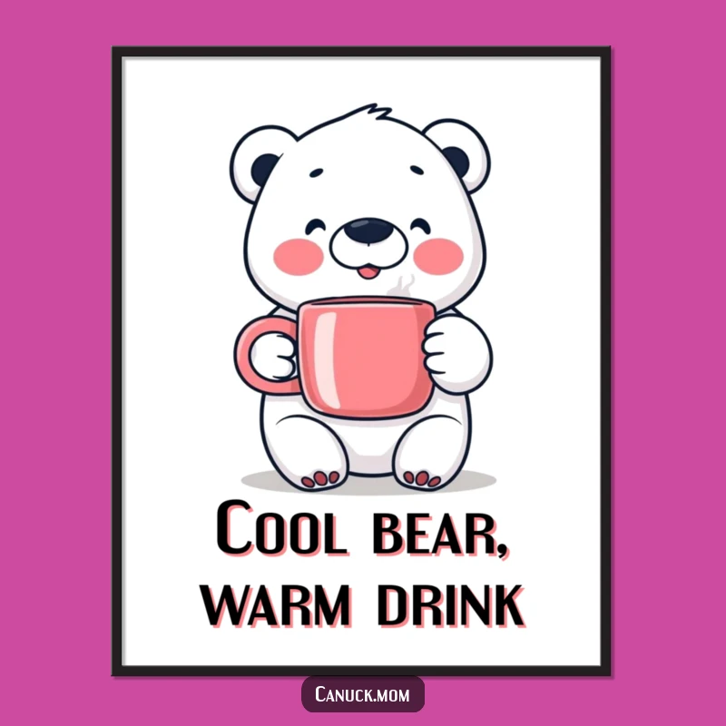 Happy Polar Bear Digital Art - Instant Arctic Cheer Print