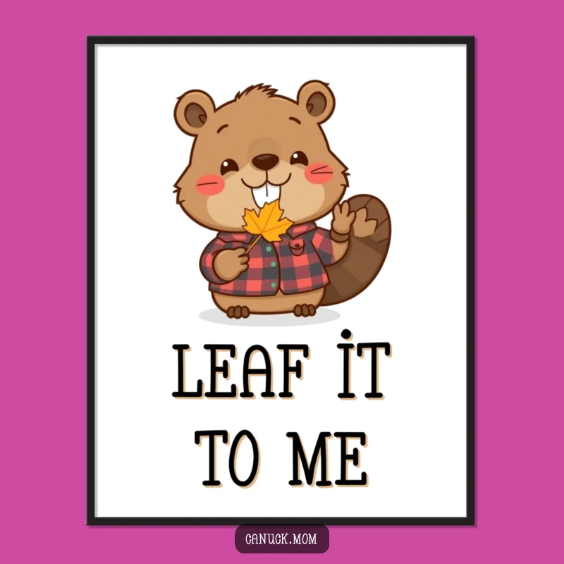 Funny Beaver Digital Print: Smiling Nature Buddy, Hilarious Art