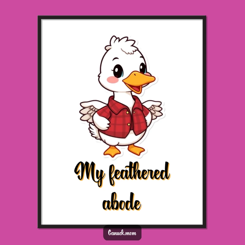 Funny Canadian Goose Digital Print: Decorate with This Plaid Art, an Instant Funny Gift!