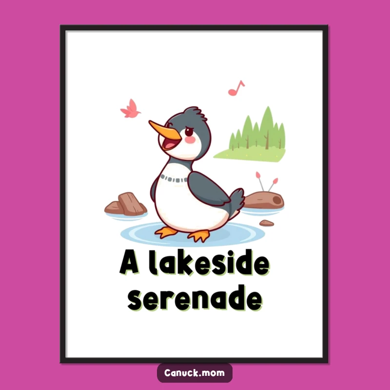 Funny Kawaii Loon Digital Art: Instant Cheerful Decor, Perfect Funny Gift