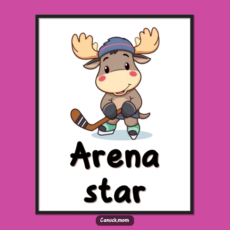 Funny Moose Hockey Player Digital Art - Instant Hilarious Decor for Fans!