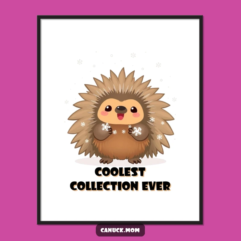 Funny Porcupine Snowflake Digital Art - Proud Winter Printable Gift