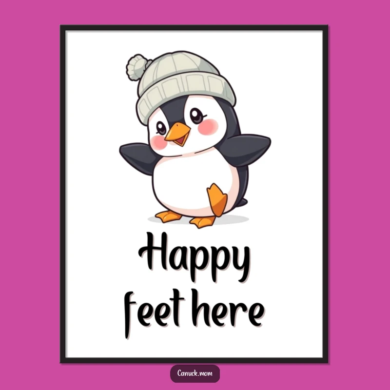 Funny Puffin Hat Digital Art: Instant Cheerful Tapper Download, Whimsical Bird Art