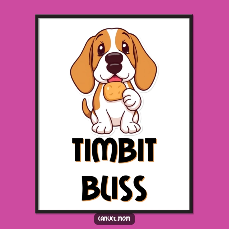 Instant Delight: Funny Basset Hound Timbit Digital Art Print
