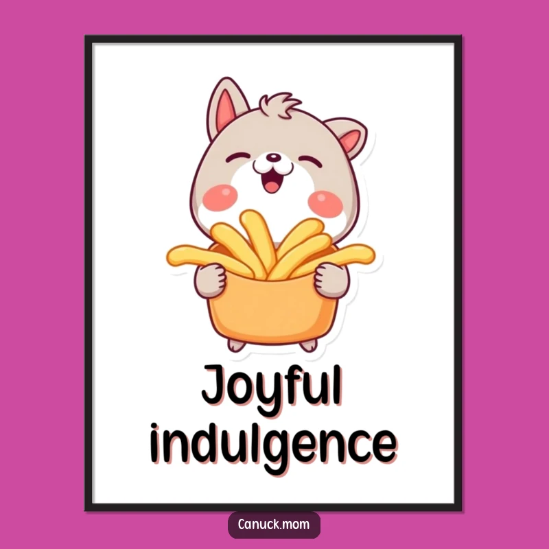 Funny Poutine Character Digital Art: Printable Delicious Delight