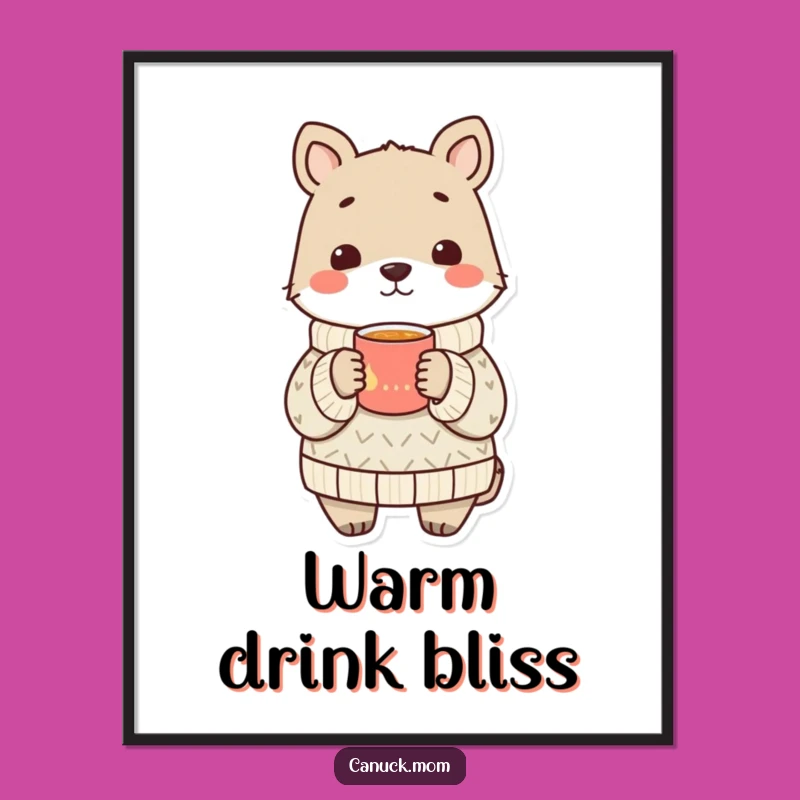 Funny Cozy Animal Sweater Digital Art Print - Instant Warmth!