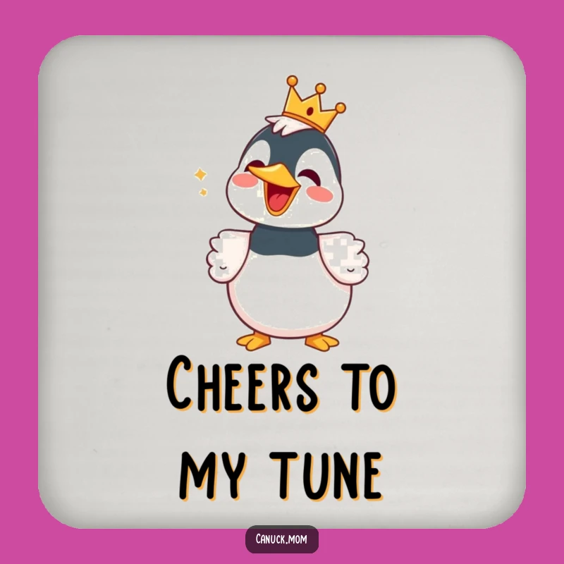 Funny Loon Coaster Set with Crown - Protect Surfaces with Humorous Bird Art