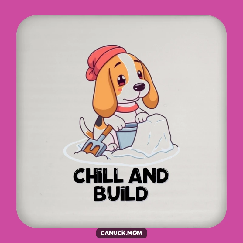 Funny Basset Hound Snow Fort Coaster - Winter Builder Dog, Unique Funny Gift