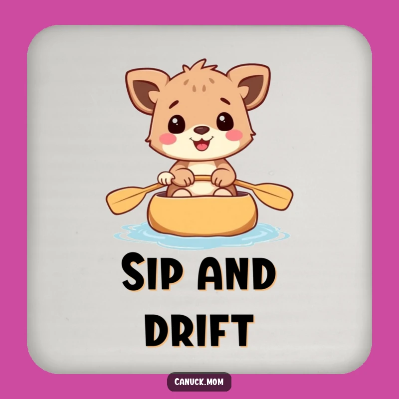 Funny Canoe Coaster: Cheerful Paddler, Protect Your Surfaces