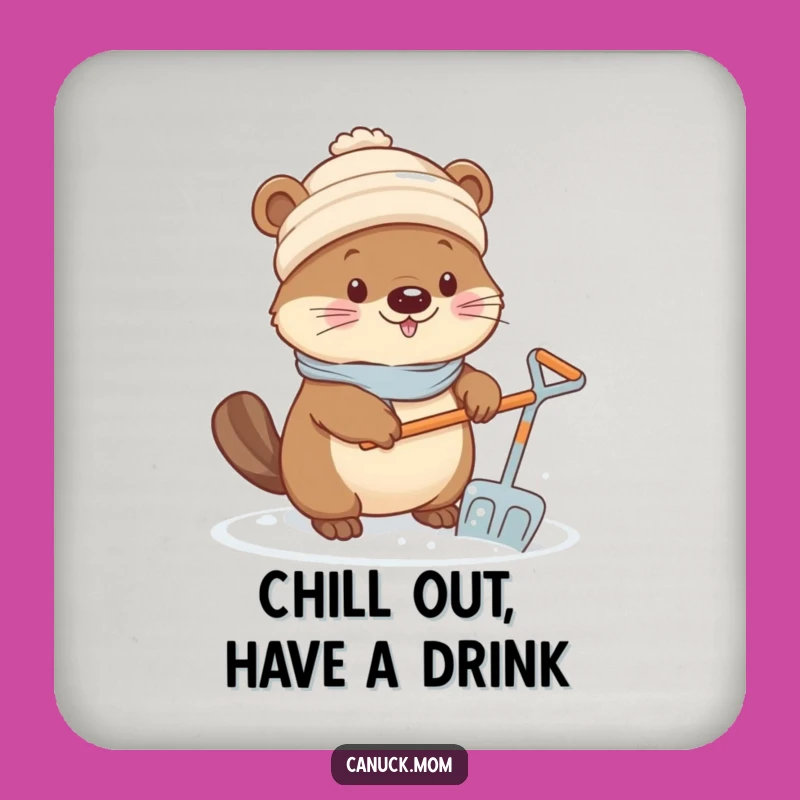 Funny Kawaii Beaver Coasters - Snowy Duty, Charming Funny Gift for Table Protection