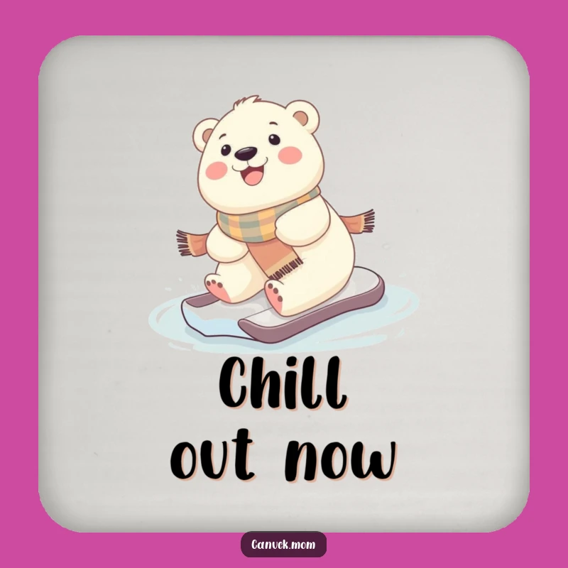 Funny Kawaii Polar Bear Coaster - Protect Tables with Arctic Charm!