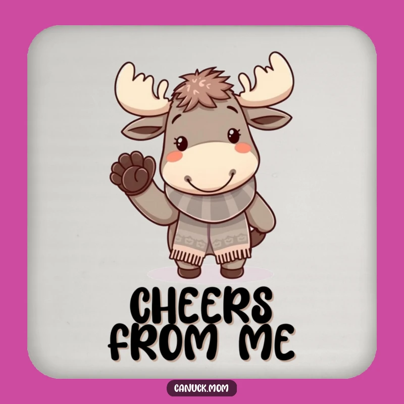 Funny Moose Coaster Set - Cheerful Winter Protection, Perfect Winter Funny Gift