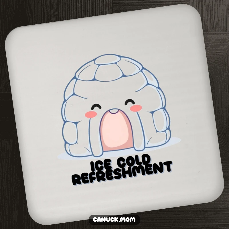 Smiling Igloo Coaster with a friendly face, perfect for adding cozy winter charm.
