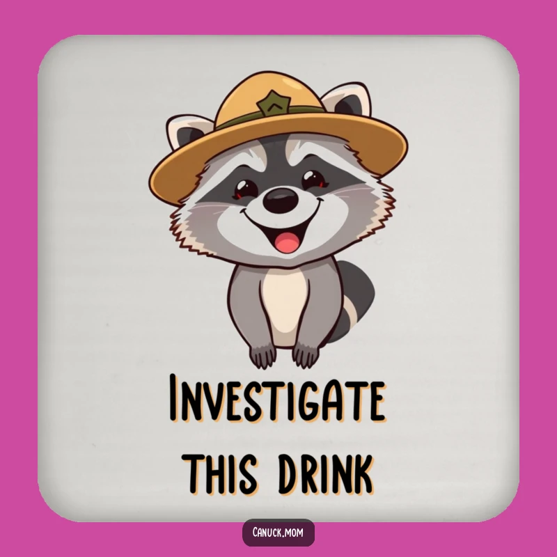 Funny Raccoon Ranger Coaster Set: Protect Surfaces with Curious Charm - Funny Gift